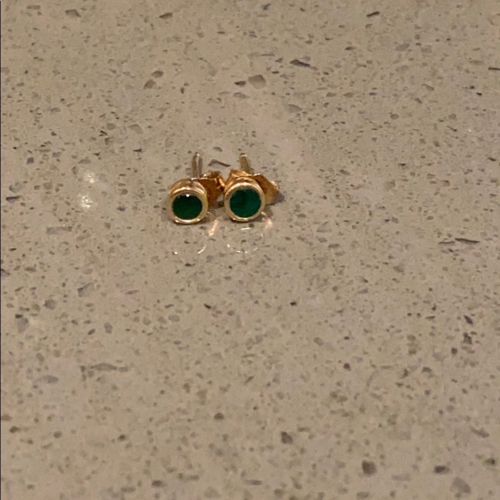 COPY - 14k Round cut Emerald Earrings